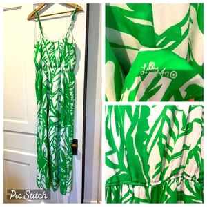 Lilly Pulitzer Green and White jumpsuit size medium